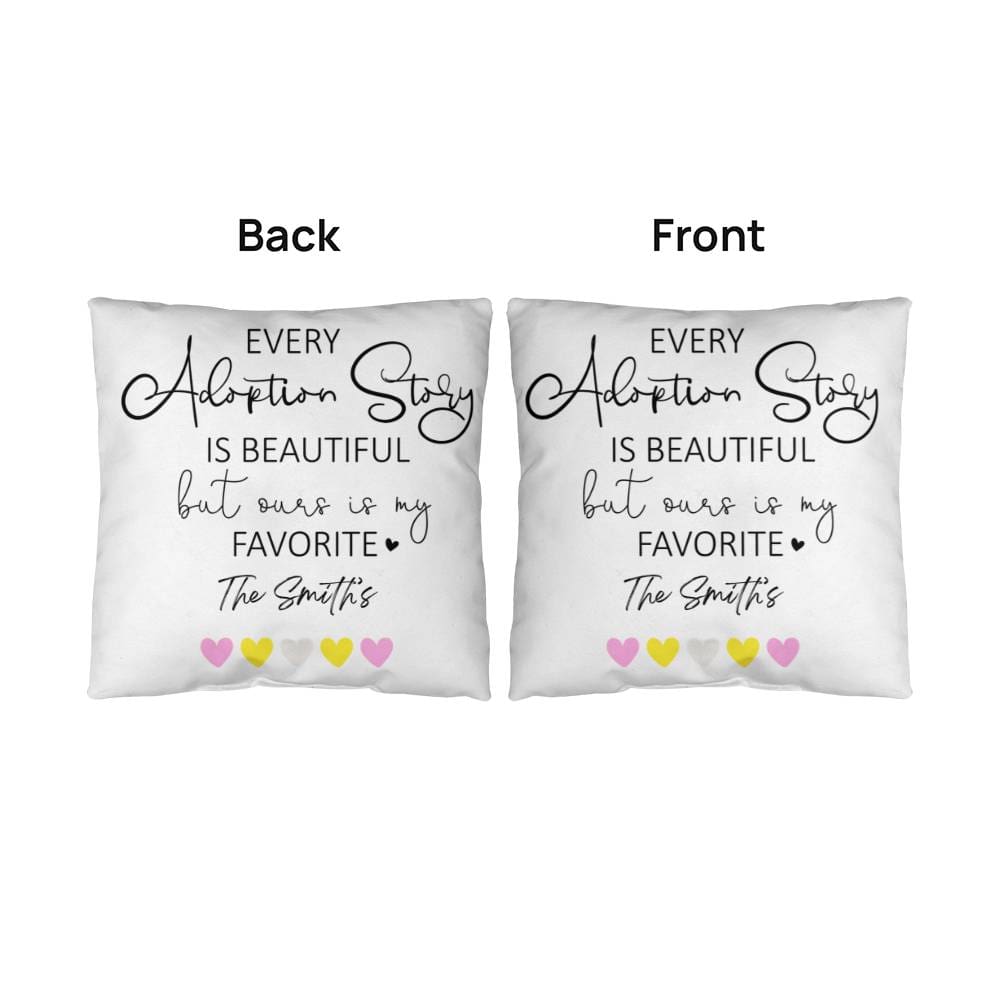 Adoption Pillow With Familly Name