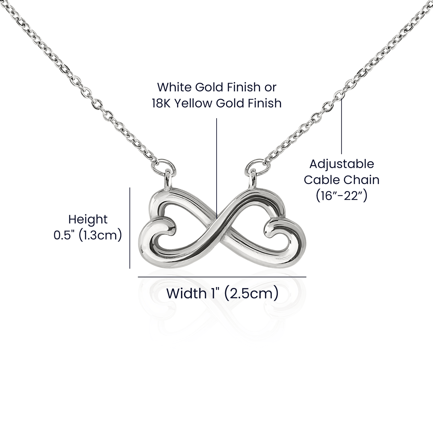 To My Wife - Endless Love Necklace | 14K Gold Infinity Heart Pendant Gift for Her