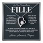 🖤 Collier Coeur à Ma Merveilleuse Fille – Message de Papa