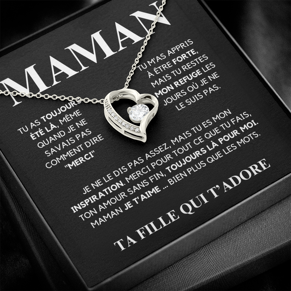 Collier Maman Je T'aime – Bijou Unique Fille à Maman