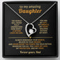 Forever Love heart pendant necklace in gift box with “To my amazing Daughter” message card from Dad.