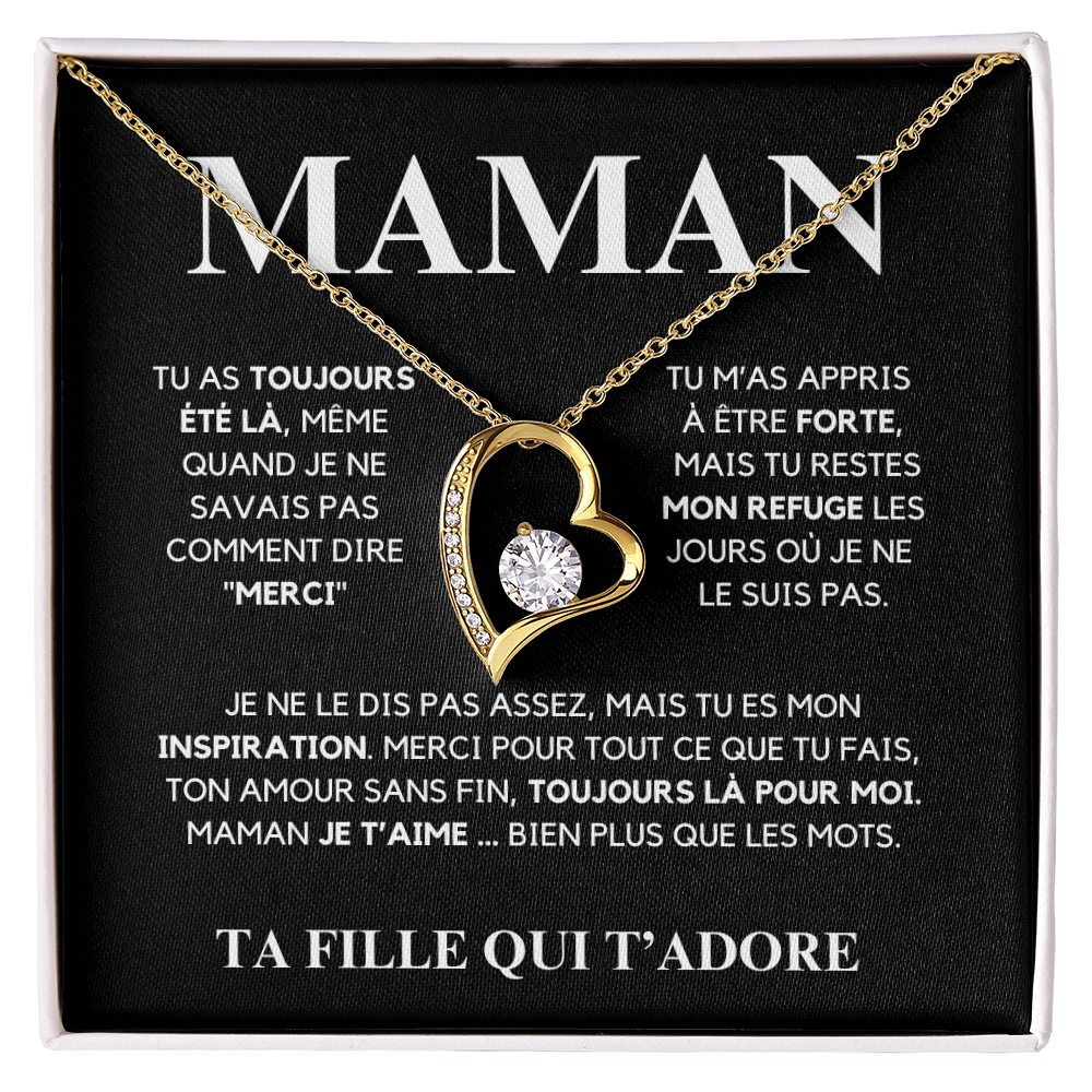 Collier Maman Je T'aime – Bijou Unique Fille à Maman