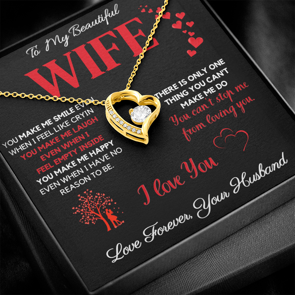To My Wife Heart Necklace – I Cant Stop Loving You