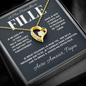 🖤 Collier Coeur à Ma Merveilleuse Fille – Message de Papa