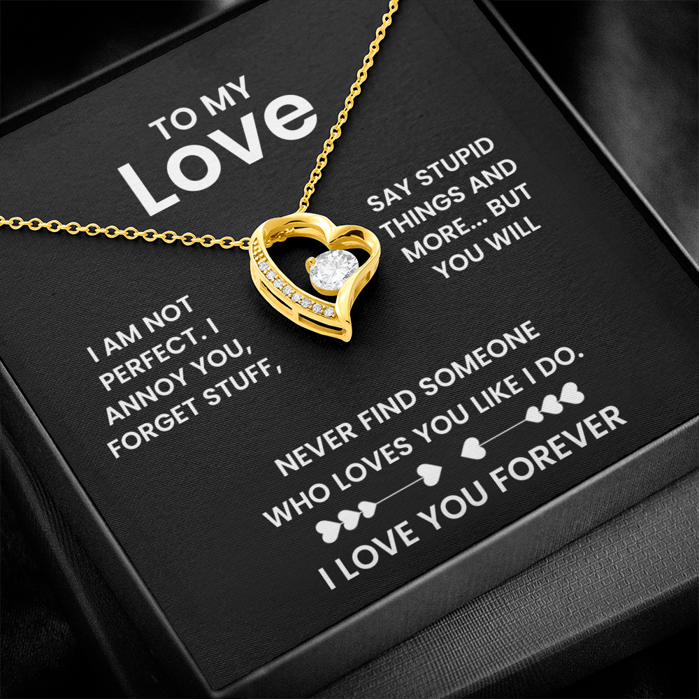 Forever Love Necklace – Sparkling Heart Pendant Gift for Her