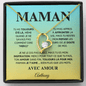 Pendentif Pour Maman - Or 14K/18K avec Zircone Cubique