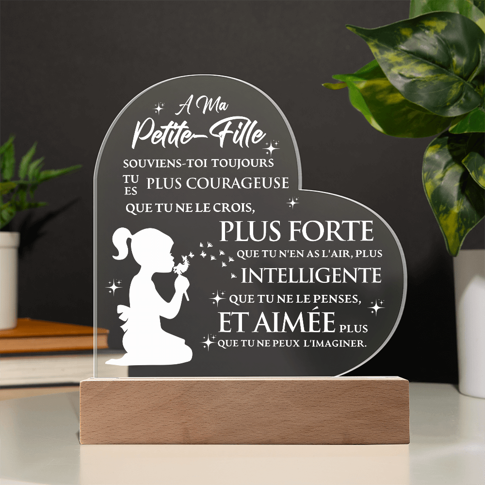 Plaque Acrylique Petite Fille | Souvenir Lumineux et Personnalisé