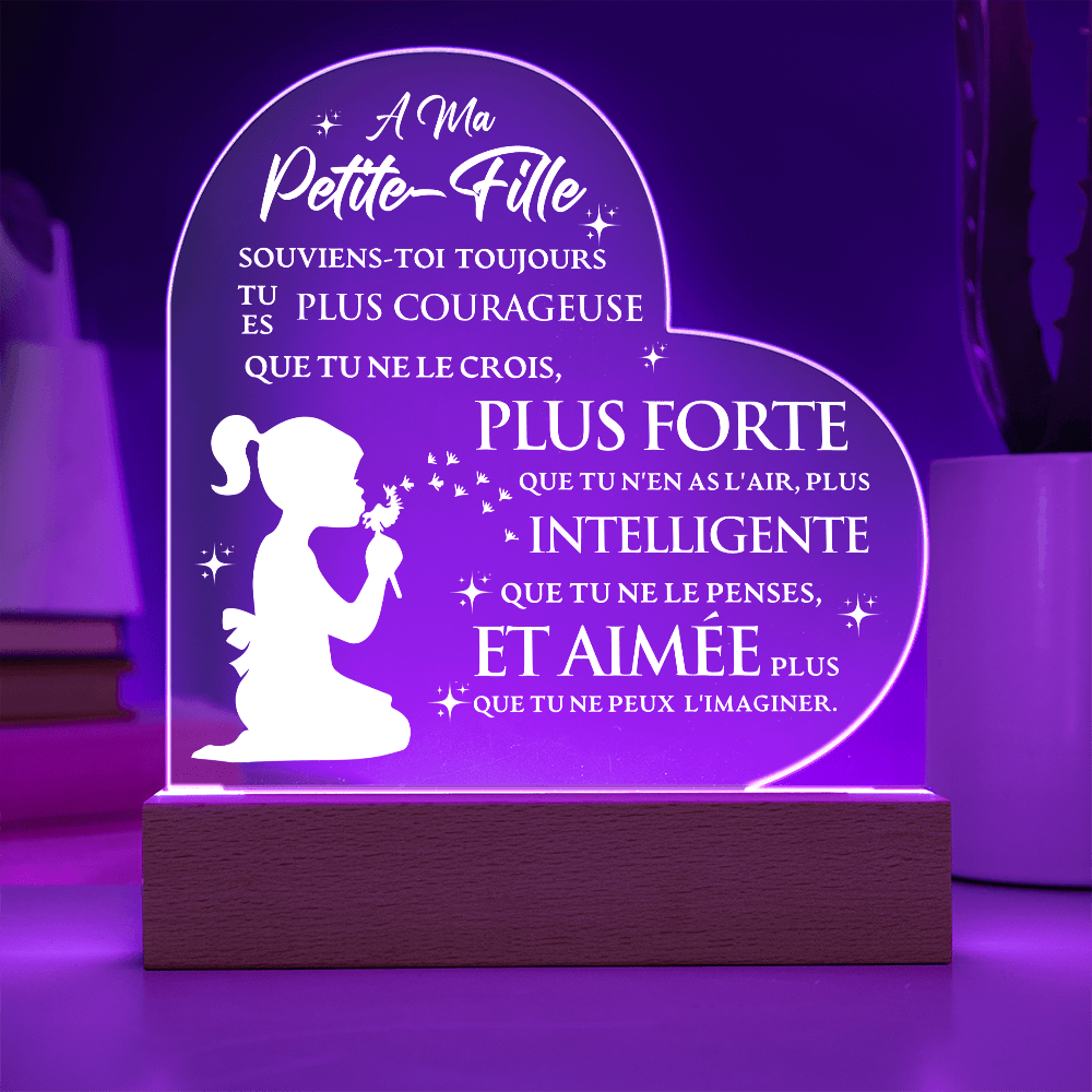 Plaque Acrylique Petite Fille | Souvenir Lumineux et Personnalisé