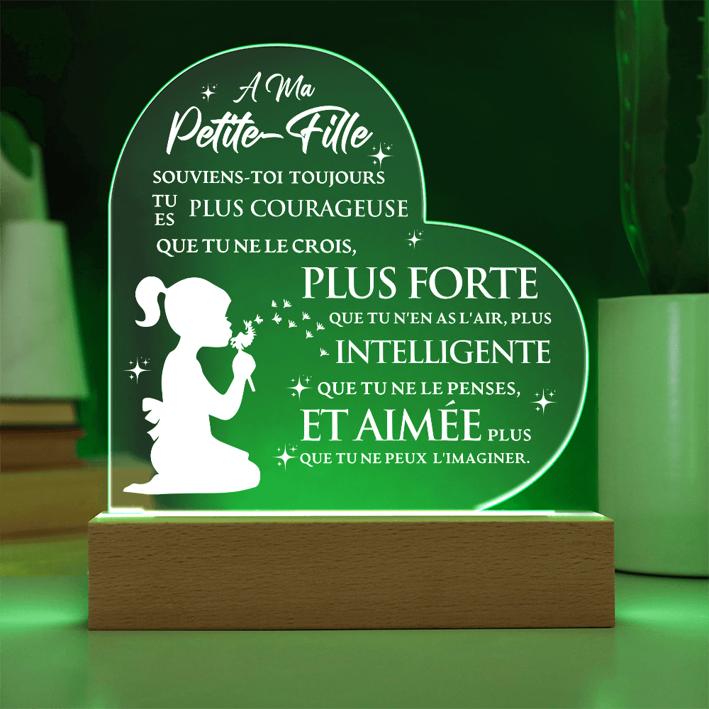 Plaque Acrylique Petite Fille | Souvenir Lumineux et Personnalisé