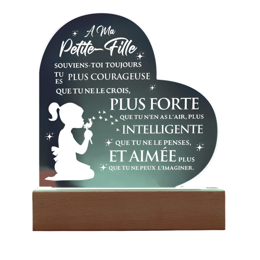 Plaque Acrylique Petite Fille | Souvenir Lumineux et Personnalisé