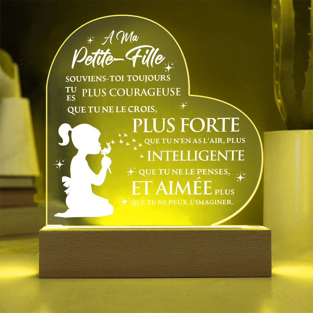 Plaque Acrylique Petite Fille | Souvenir Lumineux et Personnalisé
