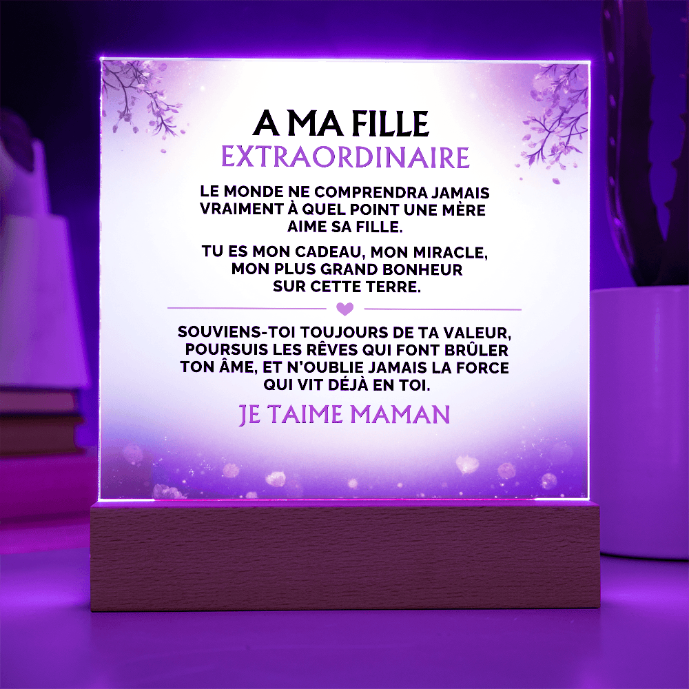 A Ma Fille - De maman Plaque