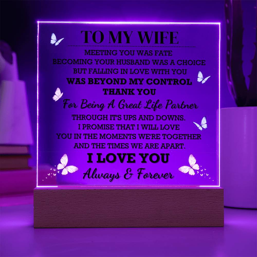 To My Wife Acrylic Plaque | Gift From Husband
