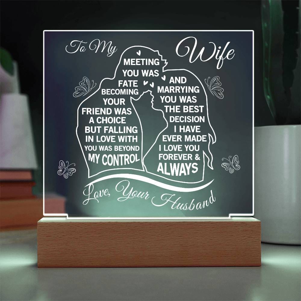 To My Beautiful Wife - Romantic LED Acrylic Plaque from Husband