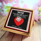 To Mom Love Knot Necklace with Preserved Rose
