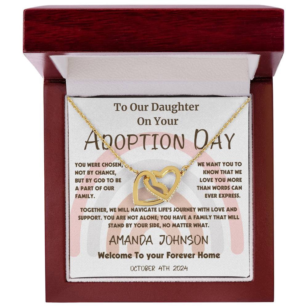 Adoption Day Gift | Welcome Home | Interlocking Hearts Necklace