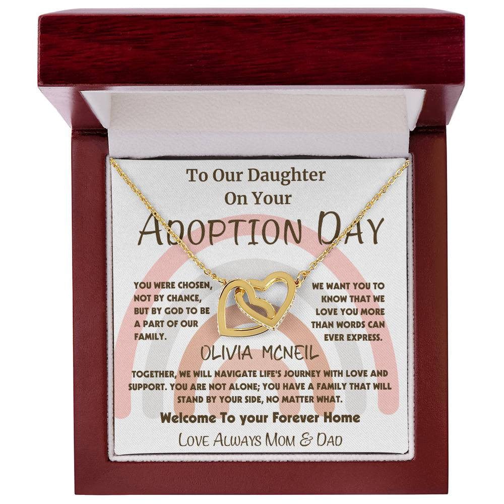 Adoption Necklace for Daughter | Interlocking Hearts Gift From Us
