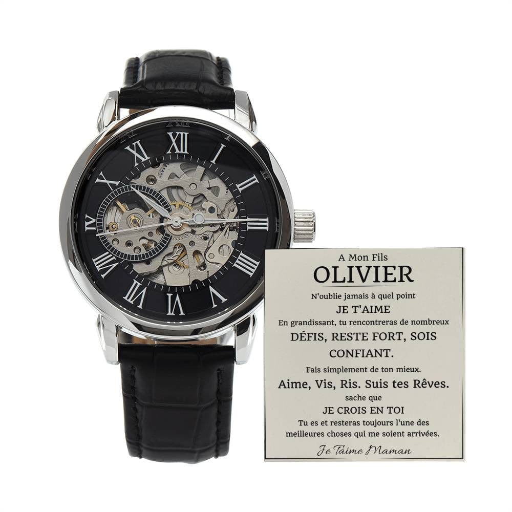 Cadeau Parfait pour un Fils - Montre Squelette Automatique pour Homme