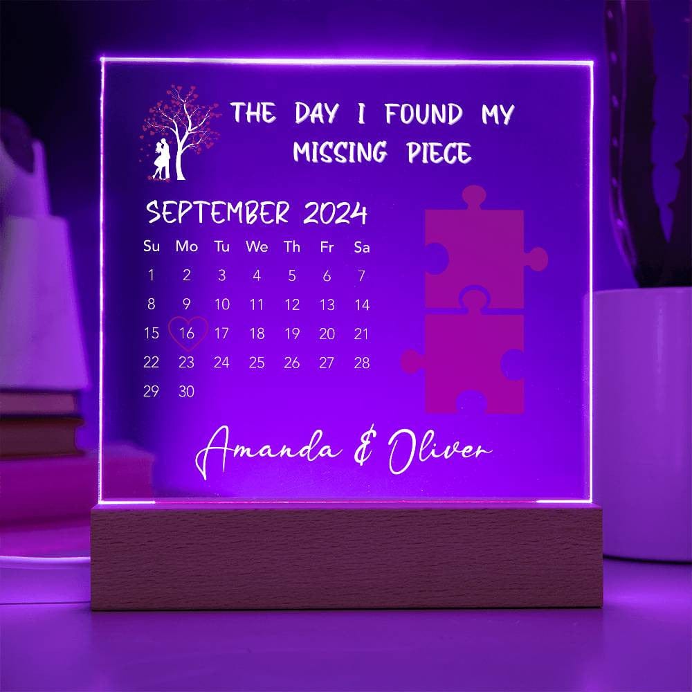 Custom Couples Calendar Plaque - Personalized Anniversary Gift - Unique Home Decor