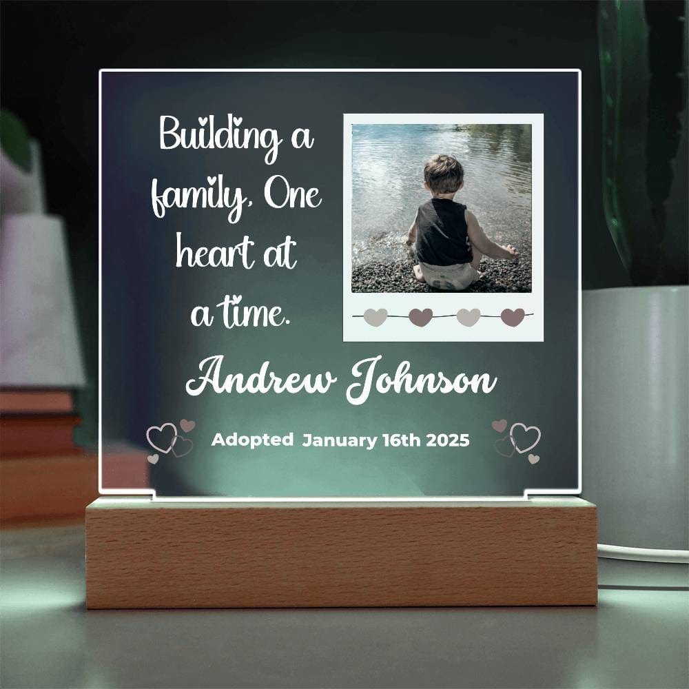 Adoption Day Keepsake - Personalized LED Acrylic Plaque