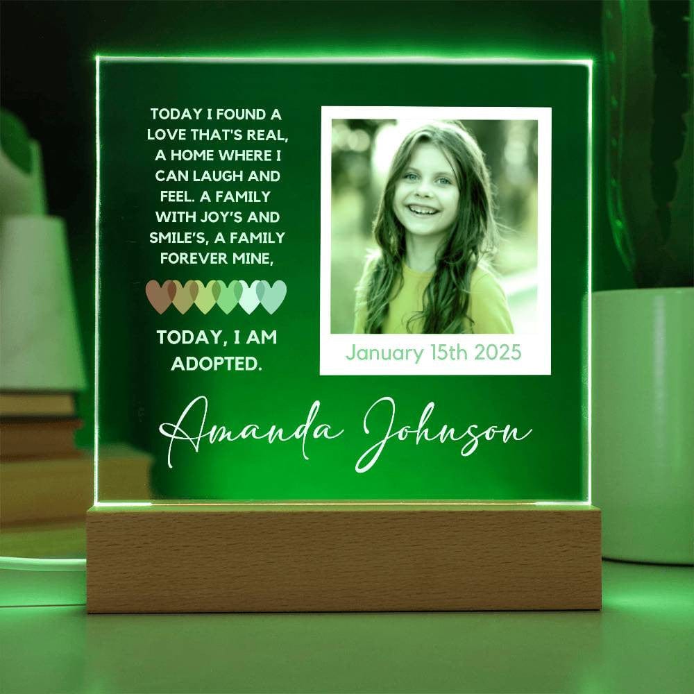 Adoption Day Keepsake - Personalized LED Acrylic Plaque