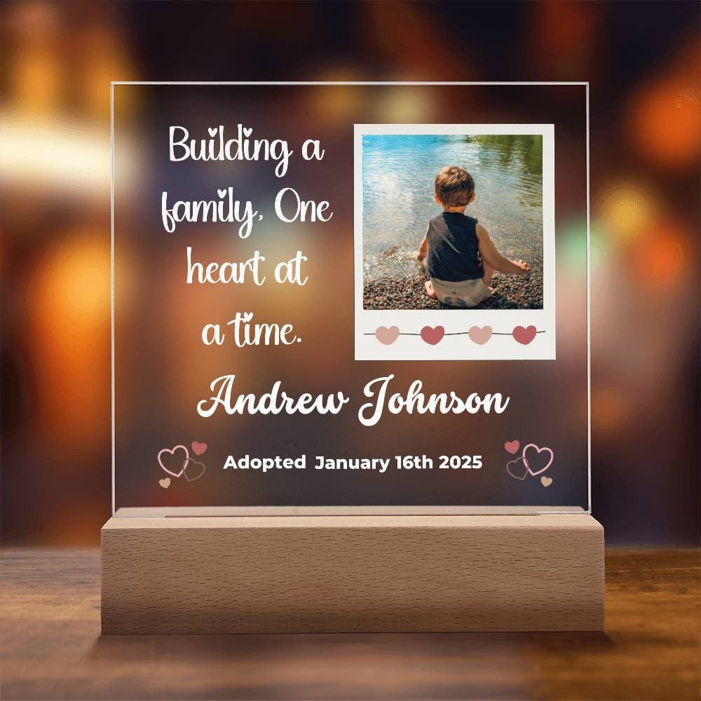 Adoption Day Keepsake - Personalized LED Acrylic Plaque