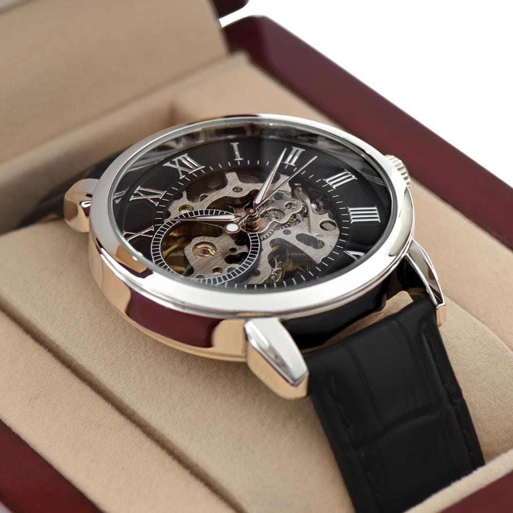 Cadeau Parfait pour un Fils - Montre Squelette Automatique pour Homme