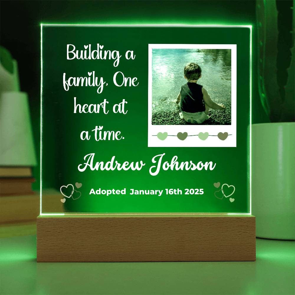 Adoption Day Keepsake - Personalized LED Acrylic Plaque