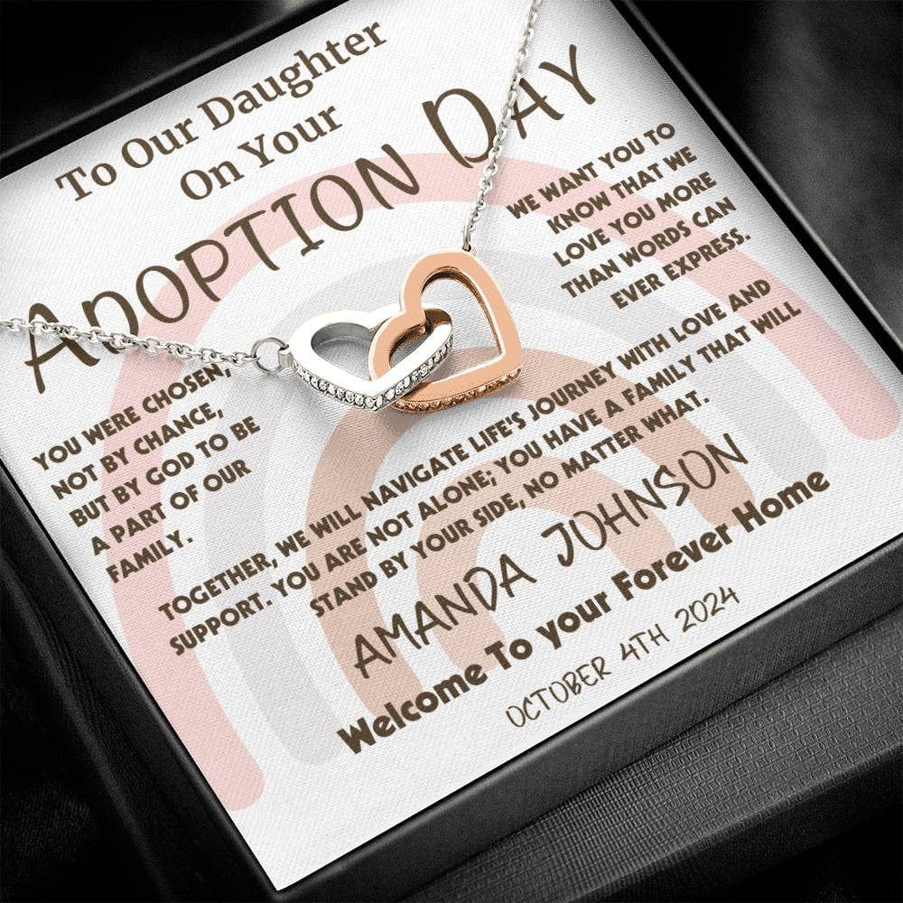 Adoption Day Gift | Welcome Home | Interlocking Hearts Necklace