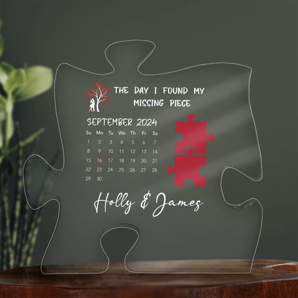 Custom Acrylic Puzzle Plaque - Personalized Couples Gift - Unique Anniversary Keepsake