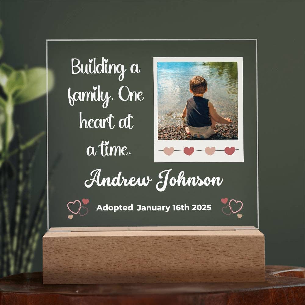 Adoption Day Keepsake - Personalized LED Acrylic Plaque