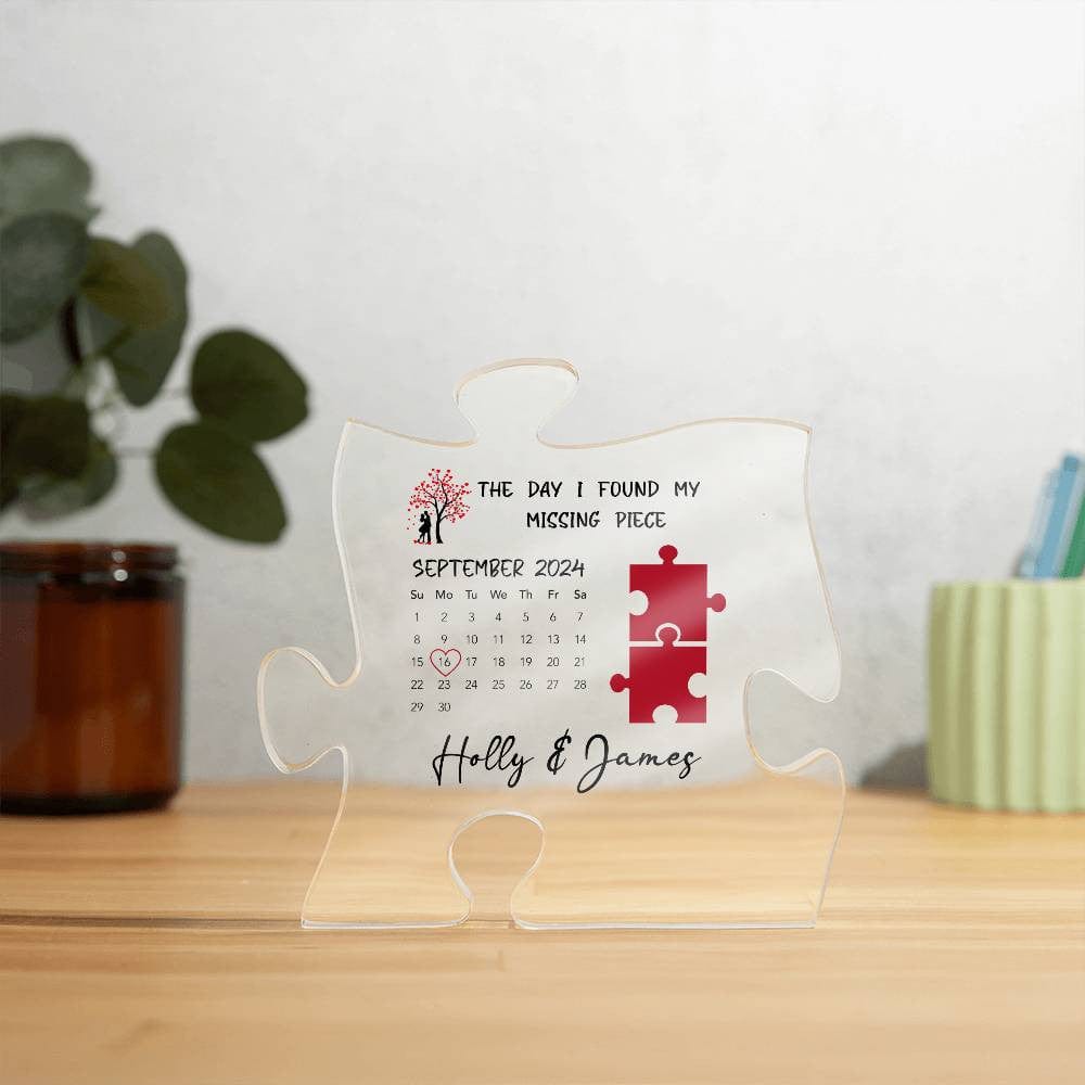 Custom Acrylic Puzzle Plaque - Personalized Couples Gift - Unique Anniversary Keepsake