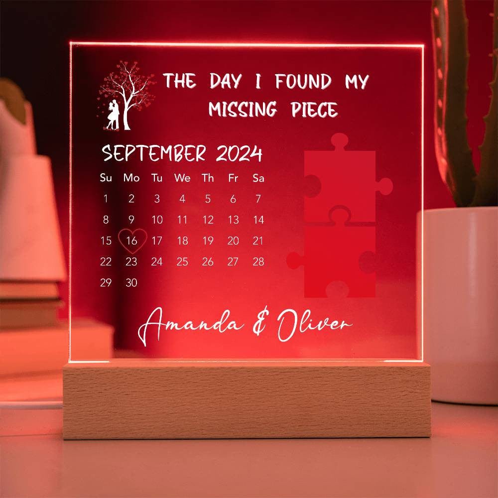 Custom Couples Calendar Plaque - Personalized Anniversary Gift - Unique Home Decor