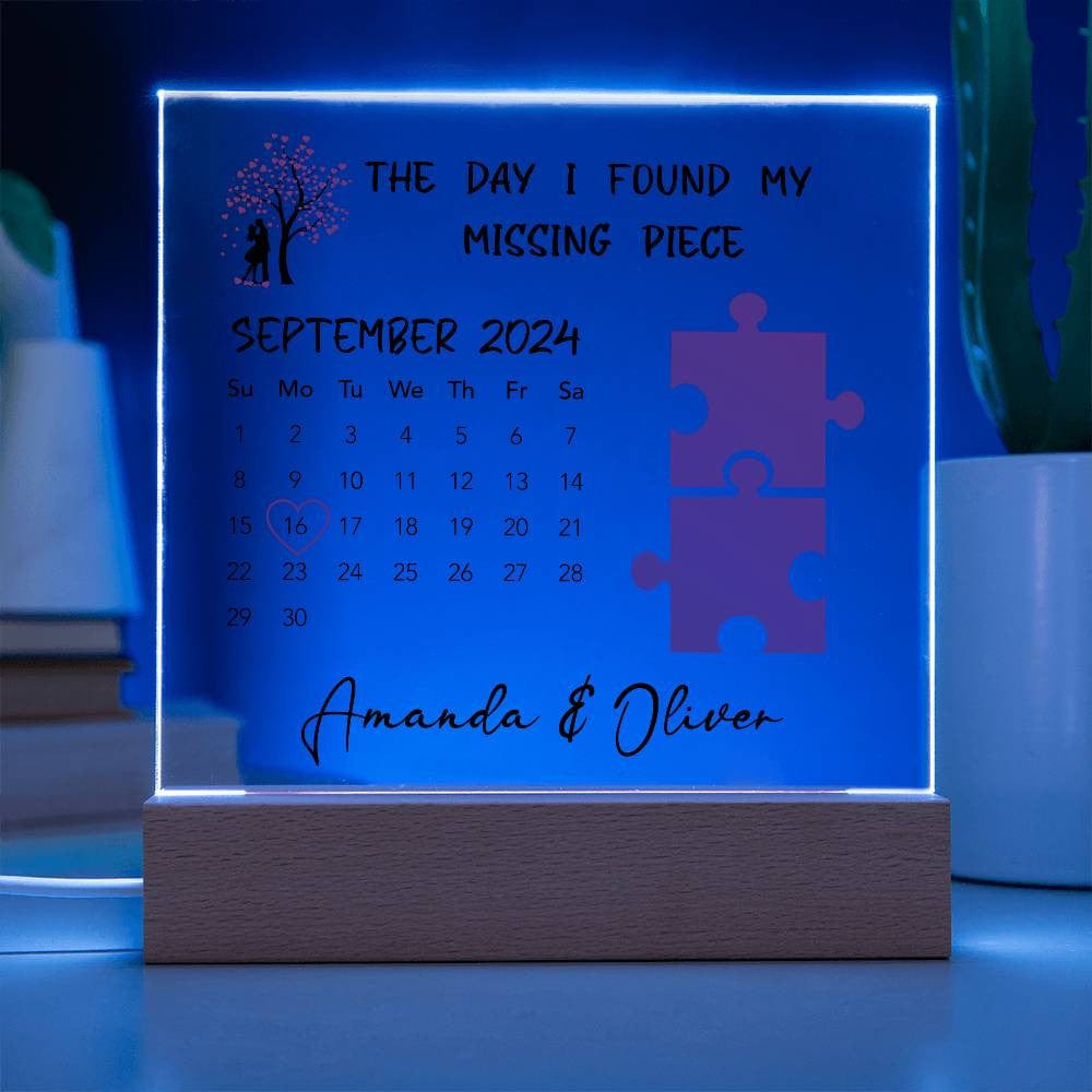 Custom Couples Calendar Plaque - Personalized Anniversary Gift - Unique Home Decor
