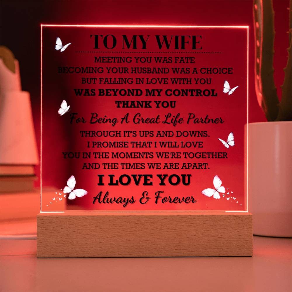 To My Wife Acrylic Plaque | Gift From Husband