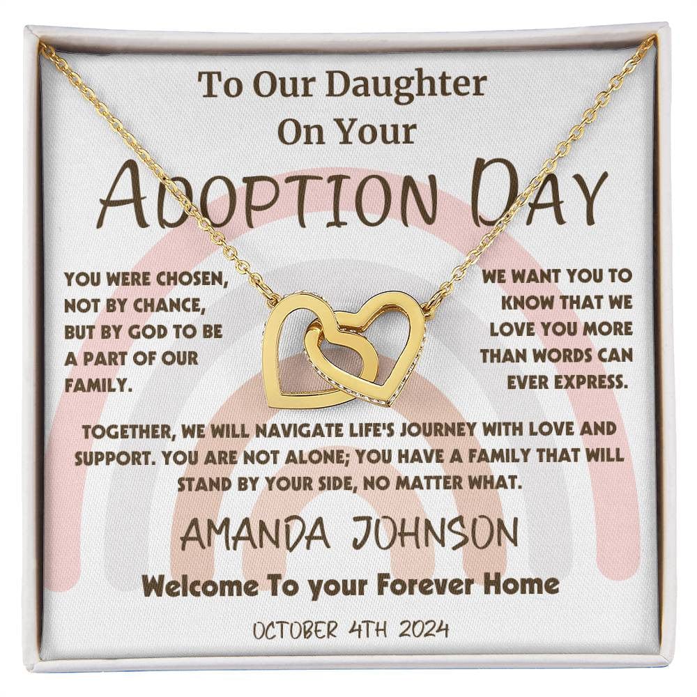 Adoption Day Gift | Welcome Home | Interlocking Hearts Necklace