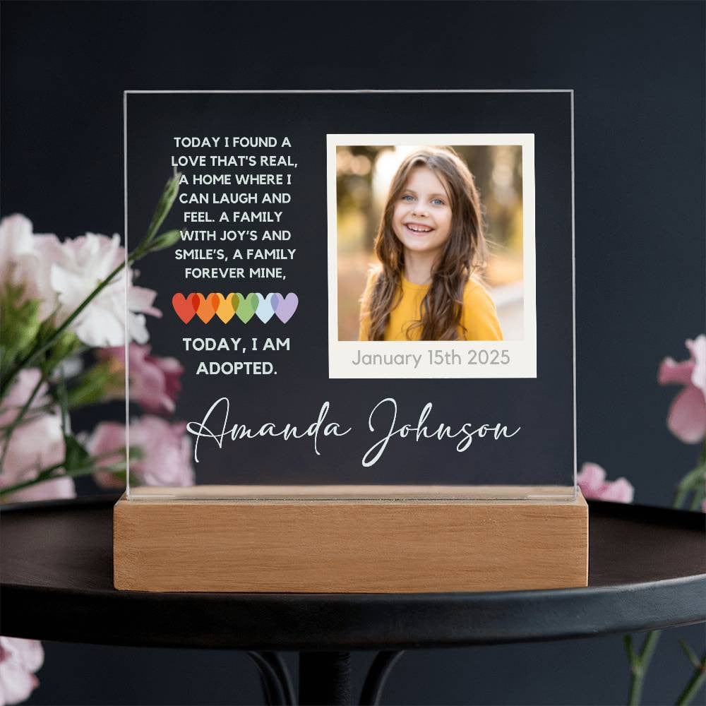 Adoption Day Keepsake - Personalized LED Acrylic Plaque