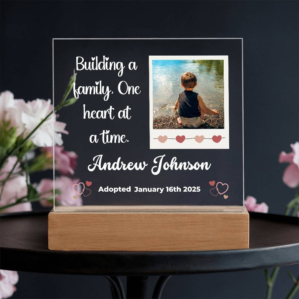 Adoption Day Keepsake - Personalized LED Acrylic Plaque