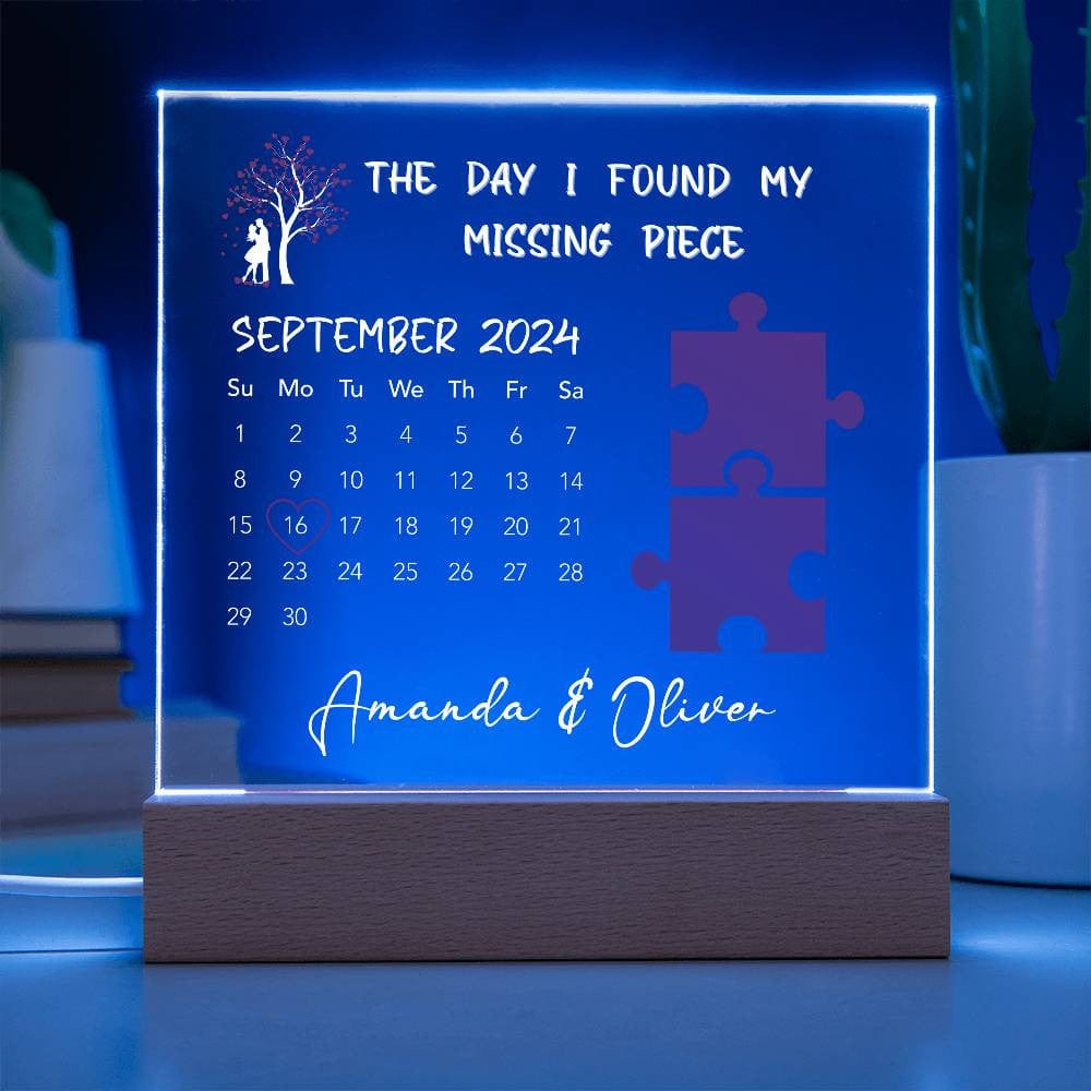 Custom Couples Calendar Plaque - Personalized Anniversary Gift - Unique Home Decor