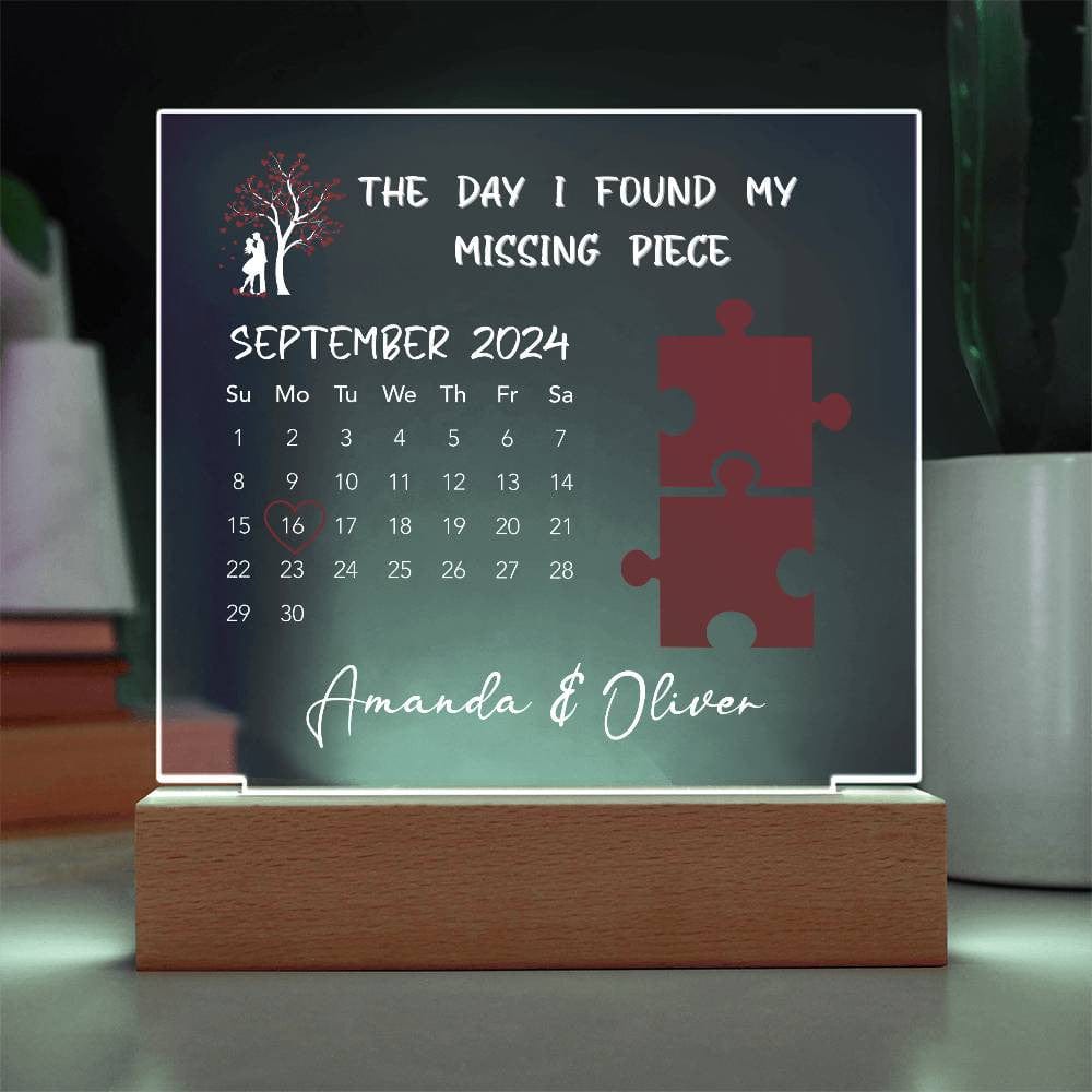 Custom Couples Calendar Plaque - Personalized Anniversary Gift - Unique Home Decor