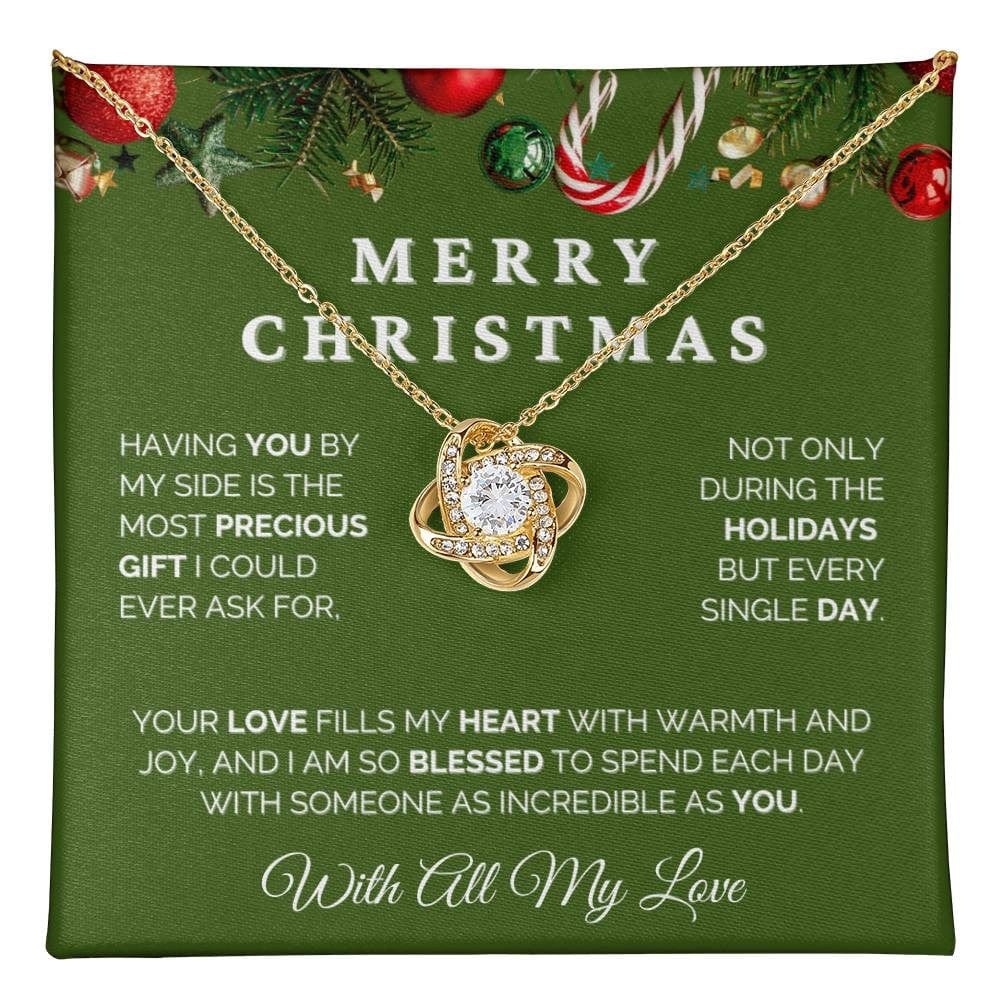 Merry Christmas Love Knot Necklace - The Perfect Holiday Gift