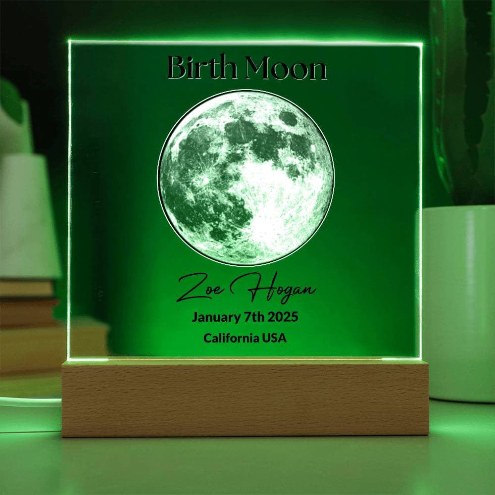 Birth Moon Plaque | Custom LED Acrylic Night Light Gift