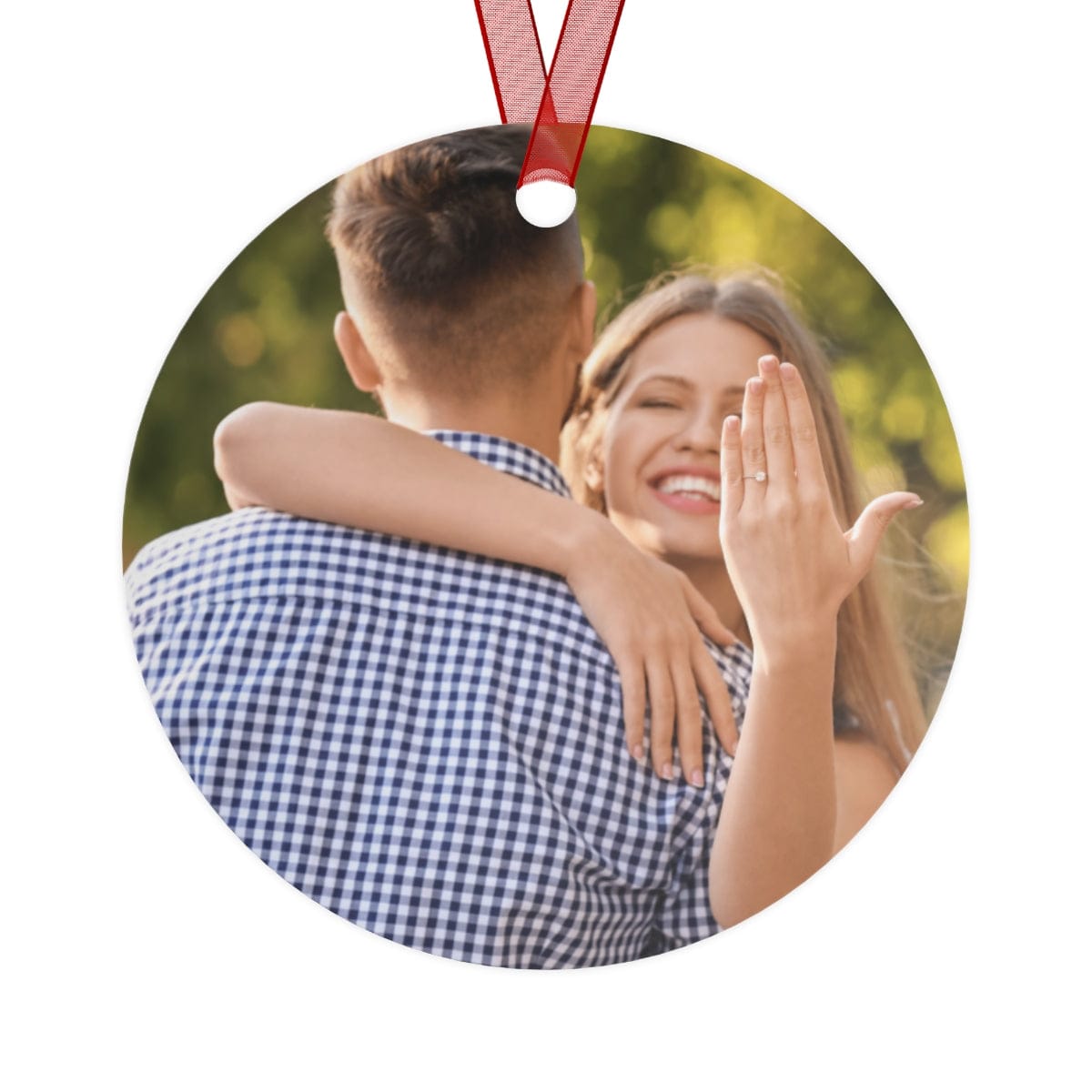 Engagement Christmas Ornament | Custom City Map & Photo Ornament