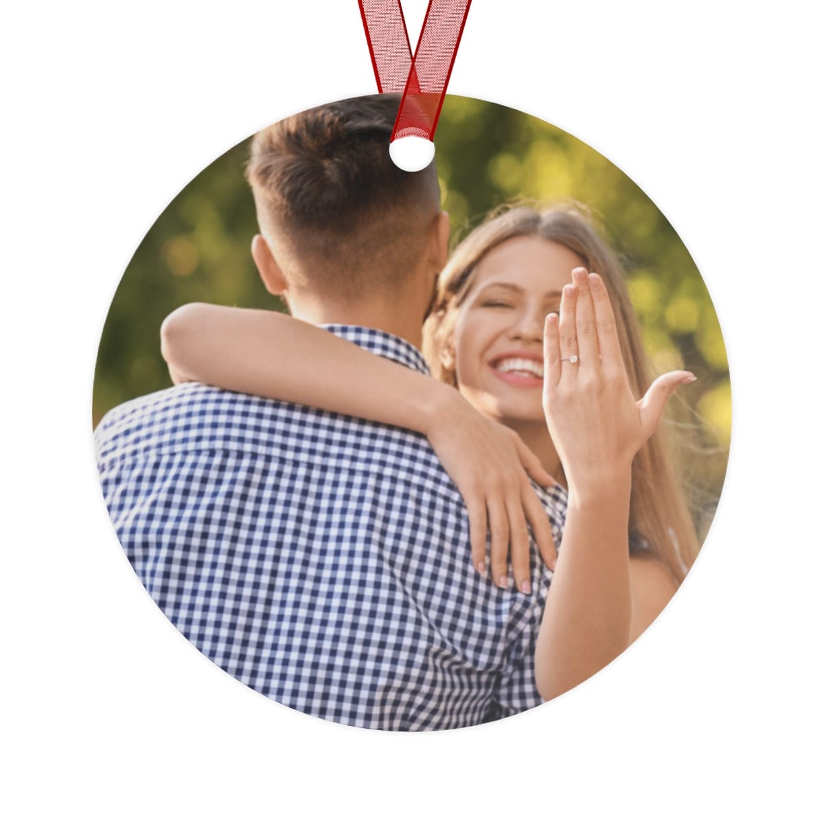 Christmas Ornament - Custom Engagement Star Map & Photo Ornament