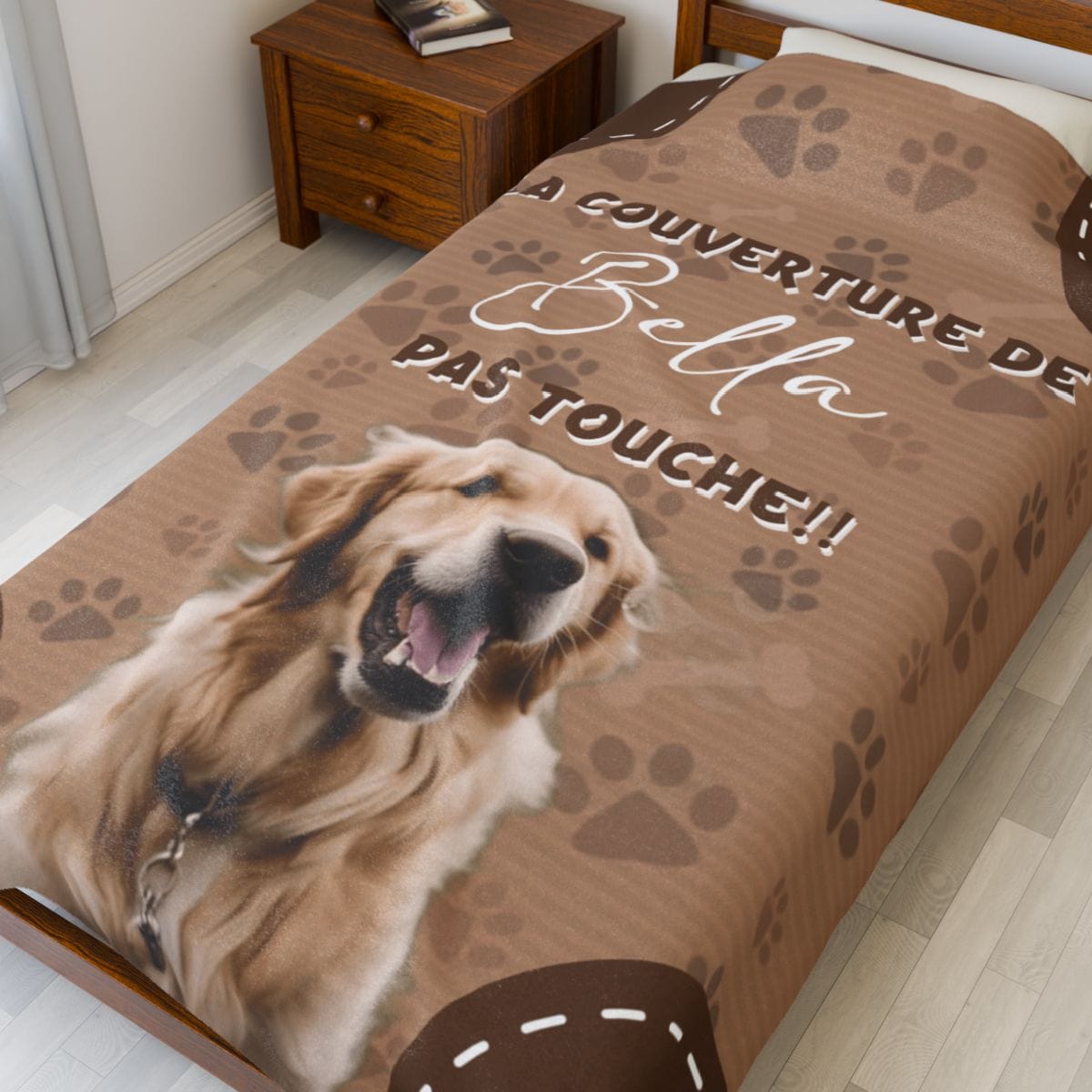 Couverture Personnalisée pour Chien avec Photo & Prénom