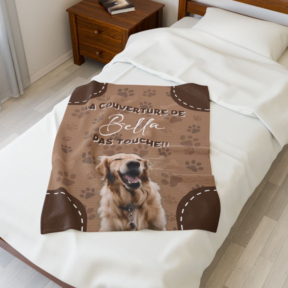 Couverture Personnalisée pour Chien avec Photo & Prénom