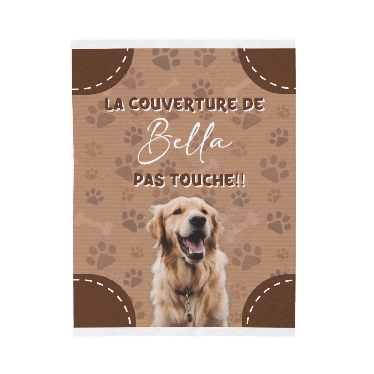 Couverture Personnalisée pour Chien avec Photo & Prénom