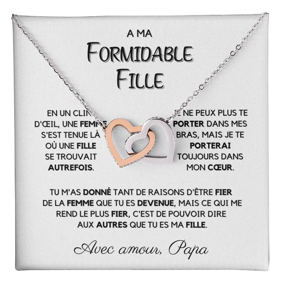 Collier Pour Fille Intercoeurs | Cadeau d'Amour de Papa