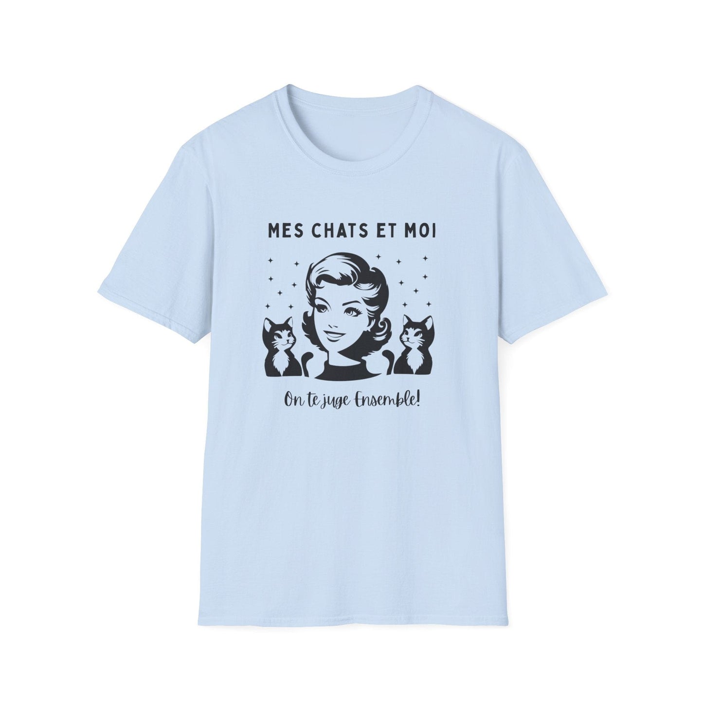 T-Shirt Femme Humoristique – "Mes Chats et Moi On te Juge"