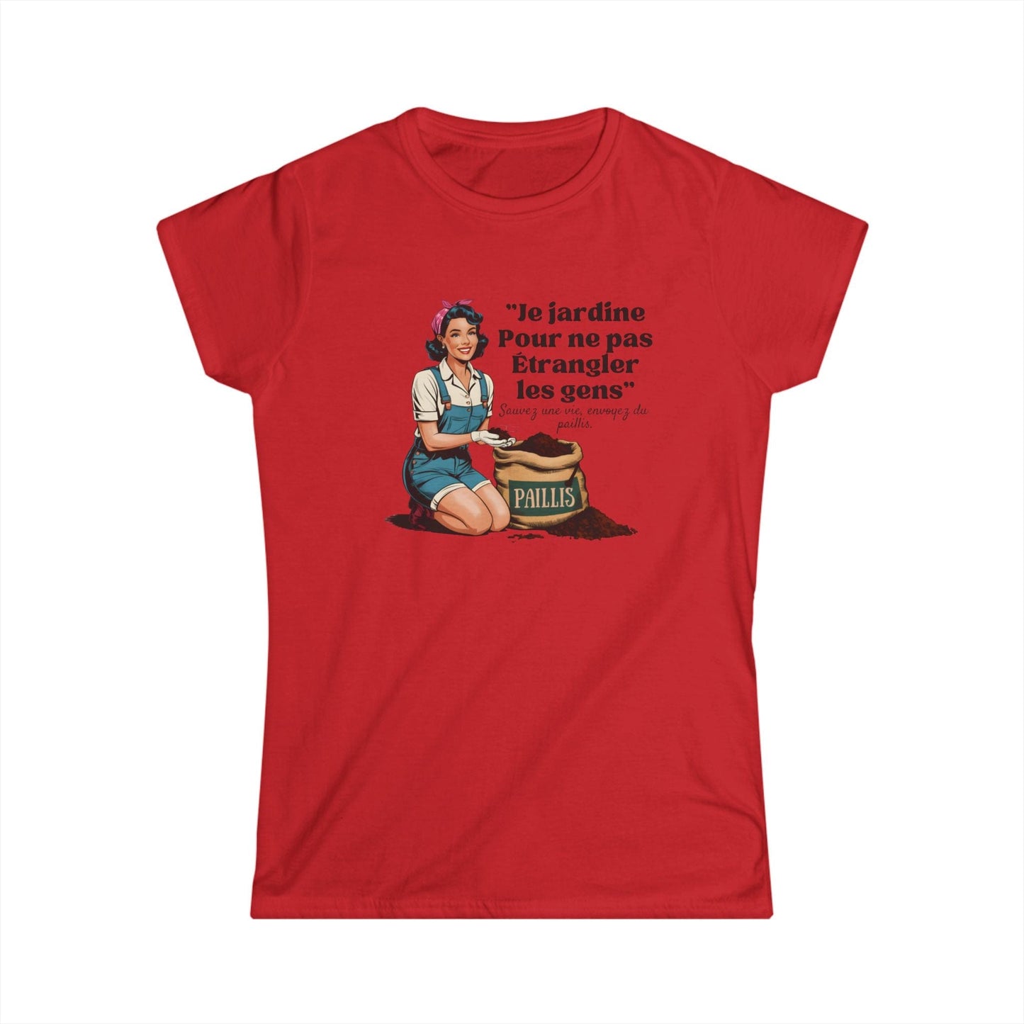 T-shirt Humour Jardinier - "Sauvez une vie, envoyez du paillis"